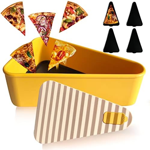 Гвидре Пица Остатоци Од Контејнер за Складирање со 4 Пица Коцки, Еднократно Пица Сликон Контејнер, Силиконски Контејнер За Храна Кутија За Ручек