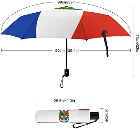 Знаме На Доминика Патнички Чадор Издржлив Ветроупорен Преклопен Чадор За Дожд Пренослив Чадор Автоматско Отворање И Затворање