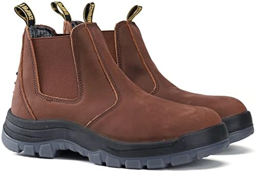 Диг работни чизми за мажи, 6 меки/челични пети лизгачки лесни удобни водоотпорни чизми за работа, чевли за анти-статичко работење со