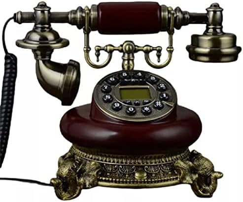 Lepsjgc Антички фиксен телефонски повик за дома, фиксна телефонска смола и имитација на метални копчиња без раце, Dial Tellephones