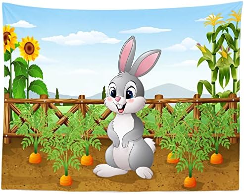 Corfoto 9x6ft цртан филм Фарм Фарм Слатка зајак морков цртан филм природа животно фотографија позадина за деца фарма тематска