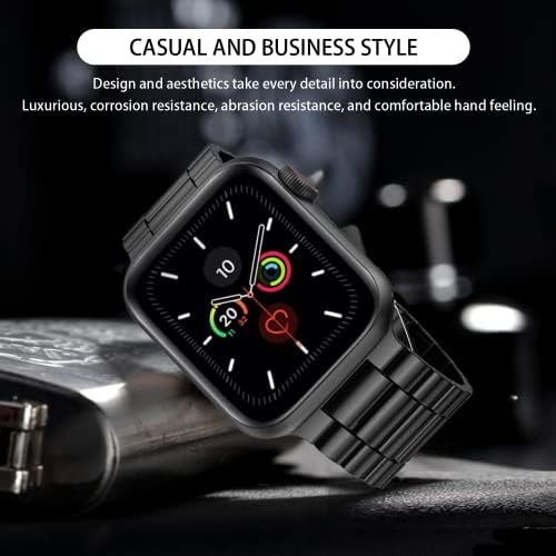 Apple Watch Band Iwatch Ultra Серија 8/7/6/5/4/3/2/1/SE/SE2, 38/40/41/42/44/45/49mm, Цврст Нерѓосувачки Челик Бенд Метал Бизнис Бенд