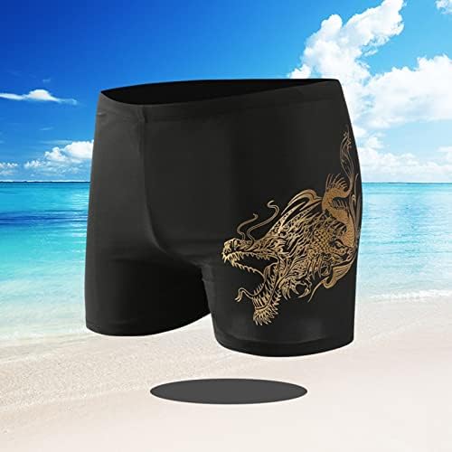 Менс за пливање за пливање шорцеви, обични модни модни пливање сурфање шорцеви за плажа Смешно печатење во истегнување удобност боксер за пливање