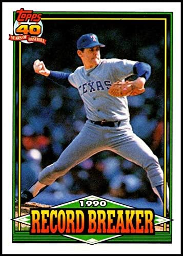 1991 Топс 6 Нолан Рајан НМ-МТ Тексас Ренџерс официјално лиценцирана картичка за тргување со бејзбол МЛБ