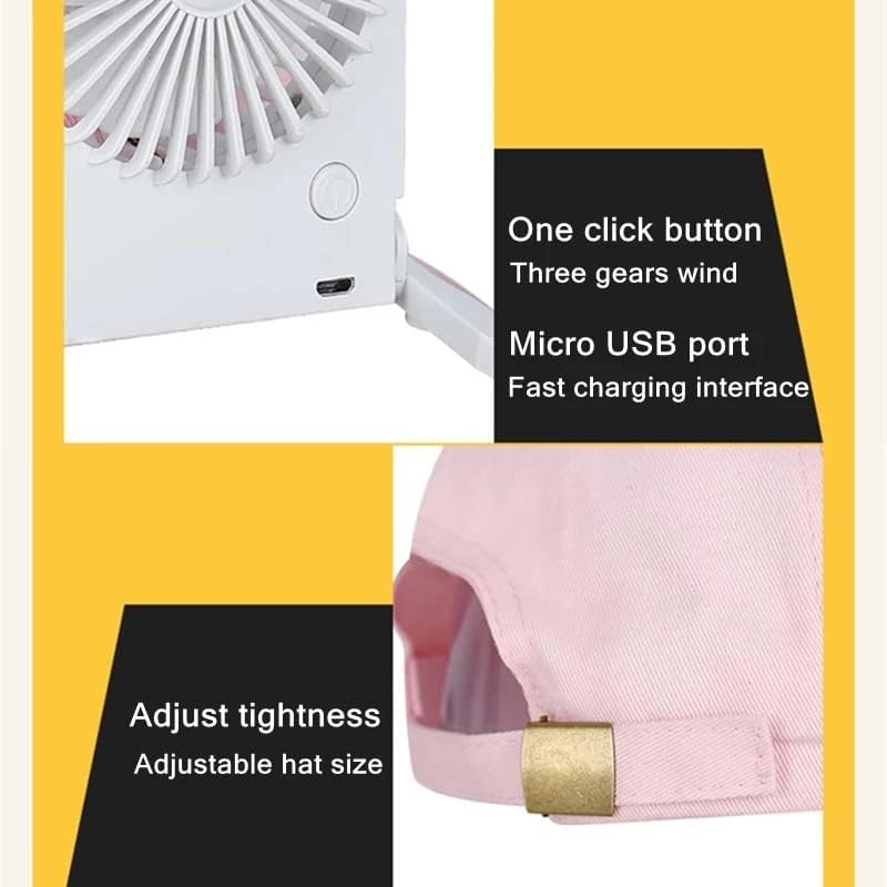 Tjlss Отворено Лето Сонце Шапка Со Ладење Вентилатор 3 Брзина Прилагодливи USB Полнење МИНИ Преносни Електричен Вентилатор Вентилатор