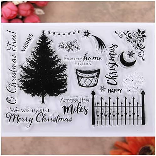 Квелам Среќна Божиќна желби на новогодишната елка Sуниш, чисти марки за правење картички за декорација и белешка од DIY