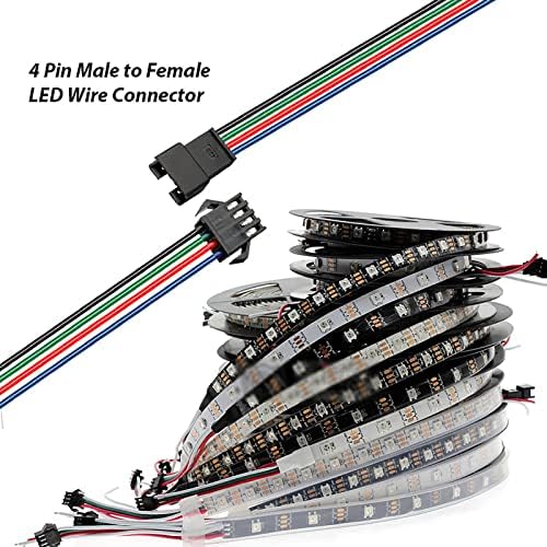 BluesUnrise.conns 20 пара 22 AWG JST SM Plug 4 PIN Машки до женски LED жица за конектор за конектор Адаптер Електричен кабел