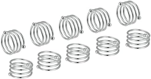 прстени со метални салфетки Uxcell сет од 12, држач за прстен на спирални салфетки за украси за трпезариска маса, свадба роденденски