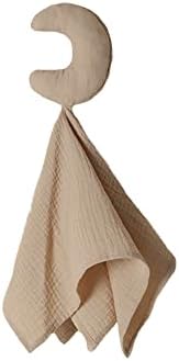 Безбедносно ќебе на месечината Фомуни Бебе играчка играчка памучна муслин, loveубовно ќебе, подарок за бебе за новороденче и дете, 15,75 инчи,