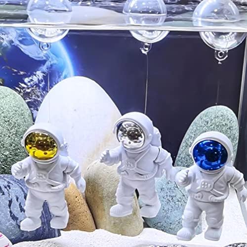 Паткав аквариум декор 2 парчиња аквариум астронаут декорација вселенски вселенски вселенски фигурини скулптури аквариум лебдечки украси