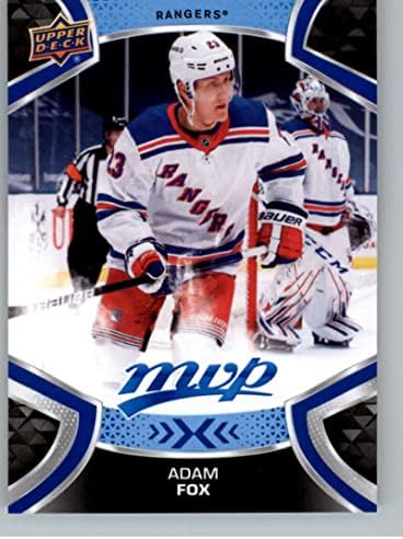 2021-22 Горна палуба MVP Blue 190 Адам Фокс Newујорк Ренџерс Официјална картичка за хокеј во НХЛ во сурова состојба