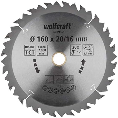 Wolfcraft 6739000 Disco de Sierra Circular HM, 20 Dient, Serie Marrón Pack 1