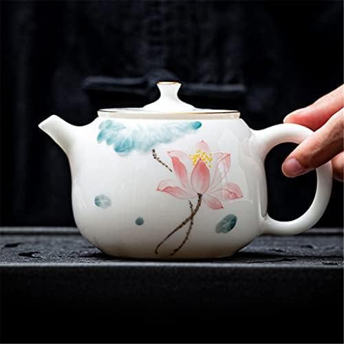 YCZDG YUXIU POT рачно обоен јазик лотос керамички чајник бел порцелан Неостанат чај од чај од чај од чај