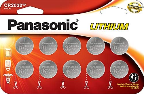 Батерии на Panasonic CR2032 3,0 Volt долготрајни литиум монети во отпорни на деца, 10 пакувања и трајни батерии на мобилни монети со