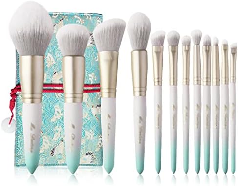 Mmllzel White 12 парчиња синтетички козметички четки за коса Поставување и руменило во прав лице-козметички алатки и пенкала (боја: