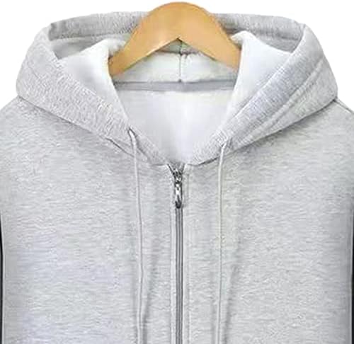 Jeke-DG Mens Hoodies Zipper Fleece Sweatshirt лесна обична удобна кардиганска јакна Спортска термичка влечење топла облека