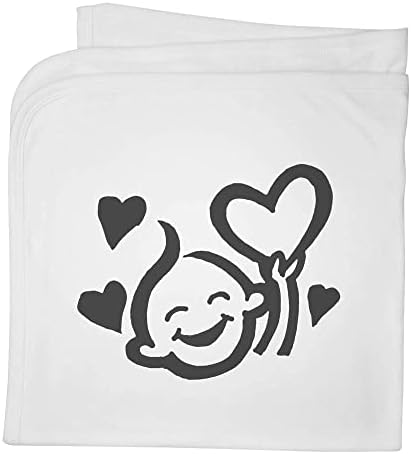 Азиеда „Бебе што држи срце“ памучно бебе ќебе / шал