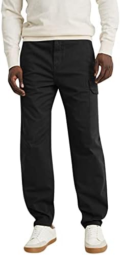 Панталони Sgaogew за мажи тенок фит човек памук обичен еластичен еластичен половината комбинезони панталони панталони носат на работа