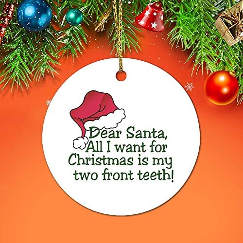 Божиќни керамички украси на Арогелд, моите две украси за заби украси во снежна гаража врата од врата, спомен -украсен украс само