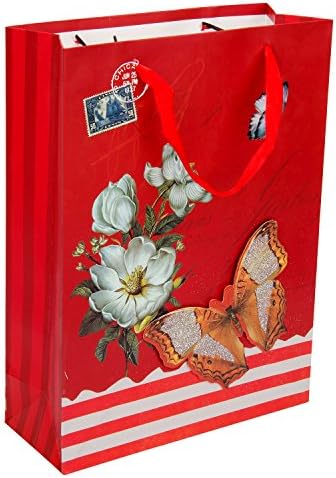 Ebigvalue 2 десетина црвени гроздобер пакет за торби за подароци за пеперутка за забави фаворити со мала големина сет од 24 кеси