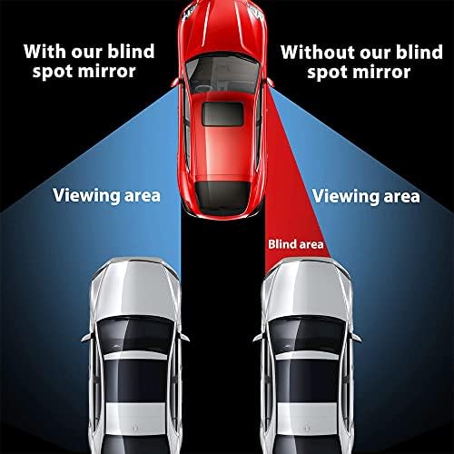 Огледала на слепи точки на Vargtr 2, собрани правоаголни слепи точки со прилагодливо стапче, HD стакло и ABS куќиште Конвексно широко