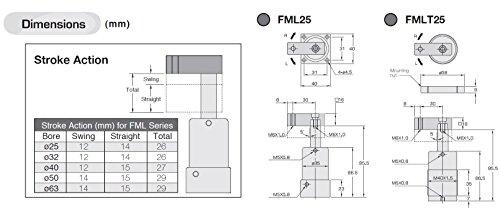 FABCO-AIR FMLT25X90L челичен пневматски стипендист за замав, каросерија за навој, единечна страна, агол на вртење од 90 степени, 25 мм, мозочен