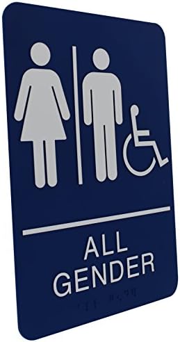 Наслов, потпишете го целиот знак за половни простории со инвалидска количка, 6 x 9 инчи, АДА, сива и бела боја