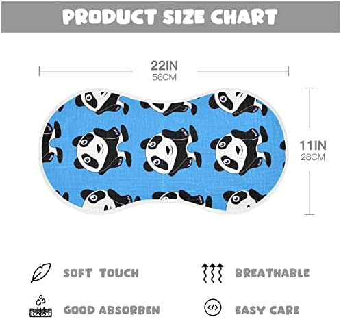 Yyzzh симпатичен цртан филм панда на сини муслински плескави крпи за бебе 1 пакет памук бебешки мијалници за миење садови за момче