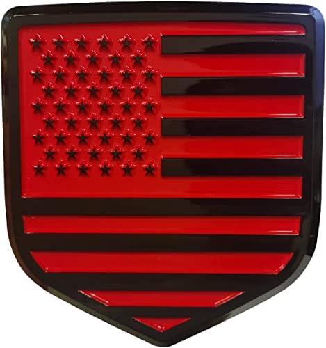 Амблем на задната опашка од задната врата Американско знаме за знаме Амблем компатибилен со 2009-2018 RAM 1500 2500 3500 црно