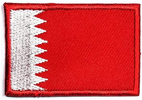 Кленплус 3 парчиња. 1. 2Х1, 7 ИНЧИ. Знаме На кралството Бахреин Извезена Лепенка Железо На Шиење На Национален Амблем Лепенка Со Квадратна