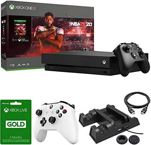 Мајкрософт Xbox ONE X 1tb Конзола СО Нба 2k20 Пакет Со Xbox Безжичен Контролер, Xbox Live 3 Месец Членство Во Злато, Деко Опрема Џојстик Палецот