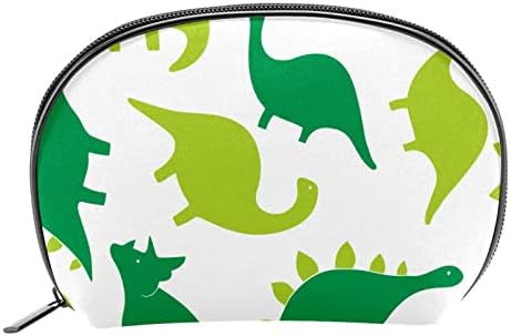 Мала Торба За Шминка, Патент Торбичка За Патување Козметички Организатор За Жени И Девојки, Зелени Животни Од Цртани Филмови Од Диносауруси