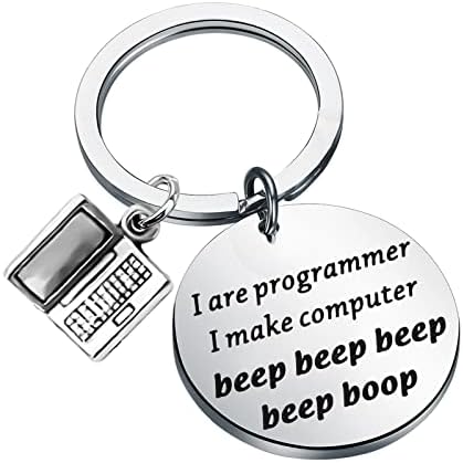 ПОТИЈ Компјутерски Програмер Програмирање Приврзок За Клучеви Јас Сум Програмер Правам Компјутерски Звучен Сигнал Програмер Клучен Прстен