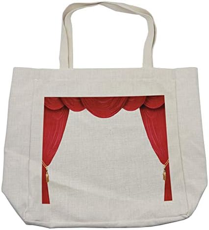 Торба за купување на театар Амбесон, шоу-сценски завеси Отворање класичен антички изглед на обична графичка позадина, еко-пријателска торба за еднократна употреба