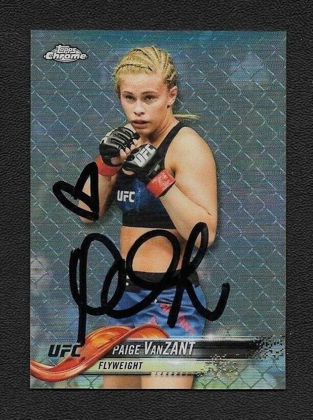 Paige Vanzant Autograph Auto 2018 Topps Chrome Refractor UFC картичка 33 - COA - Автограмирани UFC картички