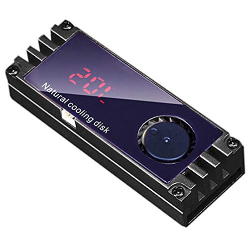 Jaquiain M2 SSD Температура на топлина на ол дигитален дисплеј M.2 2280 NVME SSD цврста состојба на радијаторот топлина црна боја