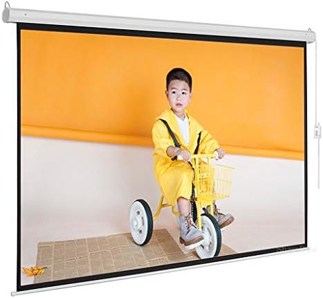 LHLLHL Екран за моторизиран проектор 60-84 16: 9 wallиден монтиран бел екран за проекција со далечински управувач со активирање
