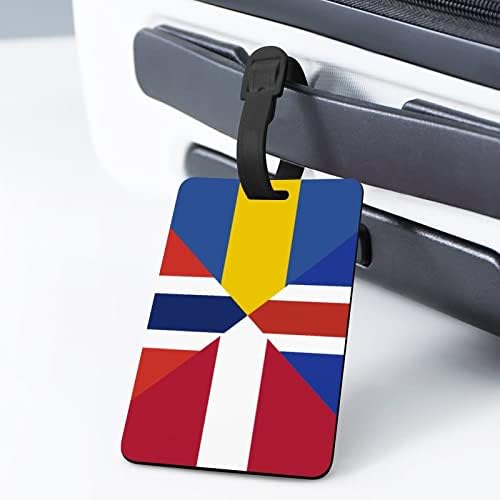 Ознака за багаж за нордиско знаме за персонализирано име за идентификација на лична карта за меки етикети за багаж TPU