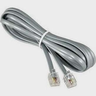 Телефонска линија кабел 7 стапки сребрен сатен/сив 4 проводник ново