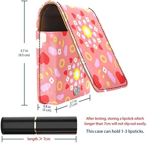 Кармин за шминка ОРИУКАН торба ЗА кармин со огледало пренослива торбичка за складирање кармин организатор за складирање сјај за усни, цртан Филм Розово Срце Вален?