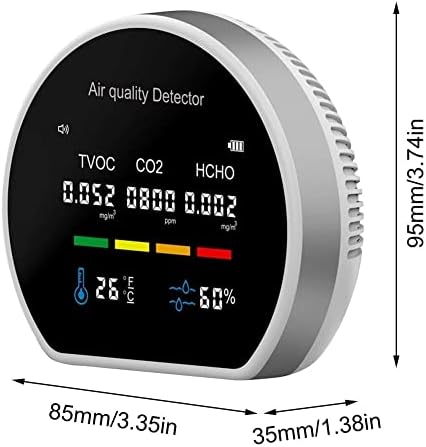 Дебела CO2 монитор Монитор за квалитет на воздухот, преносен преносен јаглерод диоксид детектор на воздухот за квалитет на воздухот