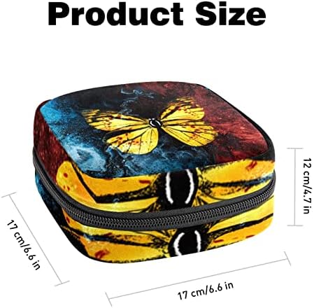Торба За Складирање Санитарни Салфетки, Торба За Менструација, Торбичка За Санитарна Подлога, Мала Торба За Шминка, Жолта Пеперутка