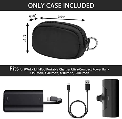 CaszLution Travel Case Компатибилен со iWalk LinkPod Mini Portable Charger 3350mah, 4500mAh, 4800mAh Power Bank, мал случај за носење