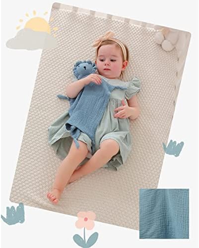 Персонализирано бебе безбедносно ќебе со везено име за момче девојче, обичај органски памук Муслин, loveубезно лавоно ќебе