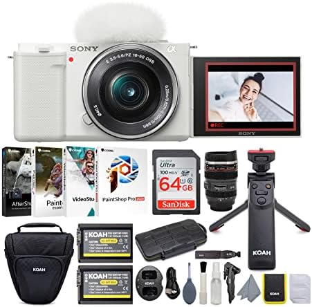 Sony Alpha Lens Mirrorless Vlog Камера со 16-50mm Леќа Пакет Со Камера Зафат, Софтверски Пакет, Батерија И Двојно Полнач, Случај,