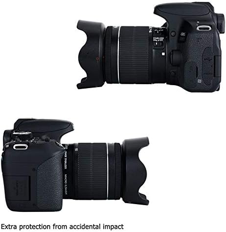 Реверзибилен заштитник на сенка на аспираторот за леќи за Canon EF-S 18-55mm F3.5-5.6 IS STM & EF-S 18-55mm F4-5.6 IS STM & RF