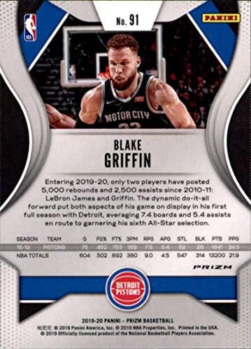 2019-20 Panini Prizm Prizms Red White and Blue 91 Blake Griffin Detroit Pistons NBA кошаркарска трговија картичка