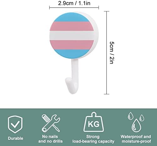 Трансродно ЛГБТ знаме 10 парчиња пластична кука симпатична wallидна кука клуч за кука за домашна кујна