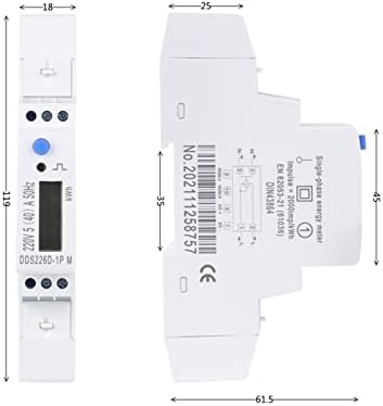 Ezzon 1P M LCD 50/60 Hz еднофазен мерач на енергија DIN-Rail 40A 45A 110V 120V 220V 230V 240V 2000 IMP/KWH