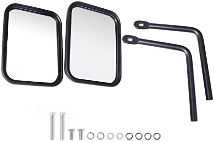 Алуминиумски врати JHD-Togo од огледалата за Jeep Wrangler JK JL & Gladiator JT, анти-тресење и пошироки странични ретровизори, 1Pair